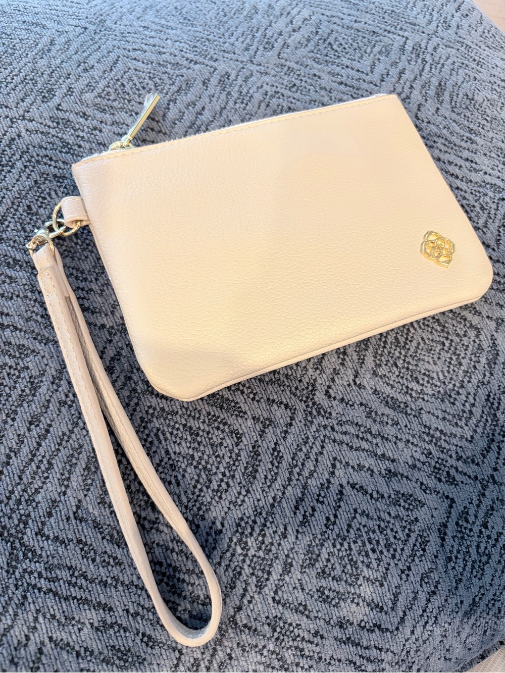 Kendra Scott Pale Pink Wristlet Clutch with Gold Logo
